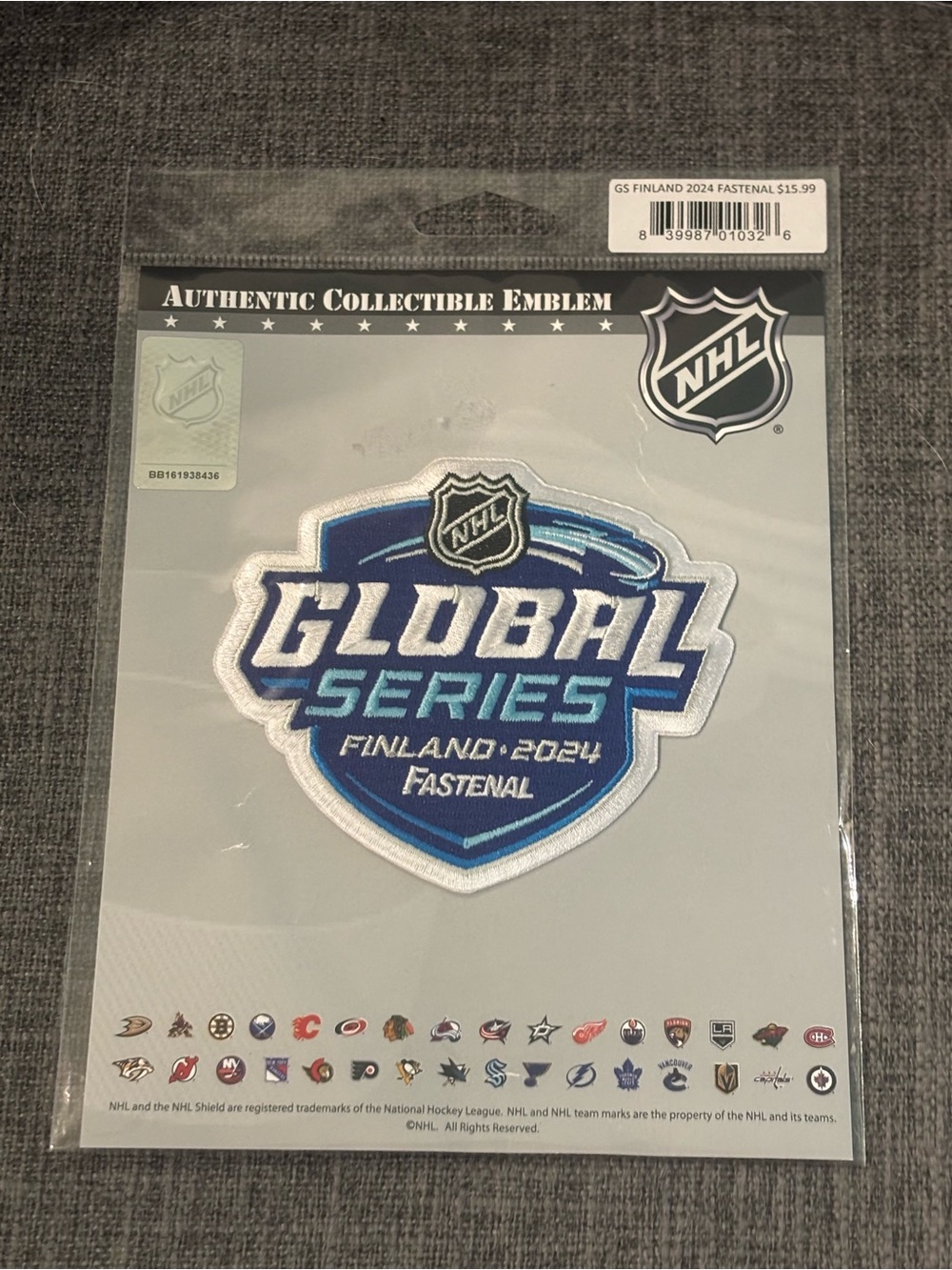 NHL Global Series Finland 2024 Authentic Collectible Emblem Patch Brand New